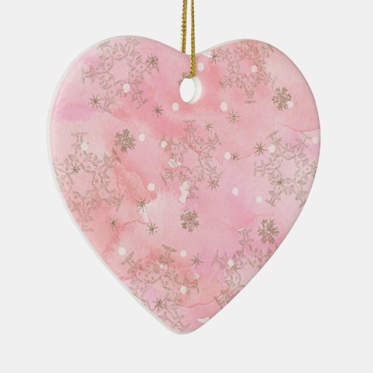 Roze kerstsnowflakes Boho Pattern Keramisch Ornament (Rechts)