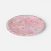 Roze kerstsnowflakes Boho Pattern Papieren Bordje (Gekanteld)