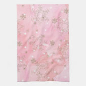 Roze kerstsnowflakes Boho Pattern Theedoek (Verticaal)