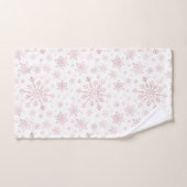  roze kerstsnowflakes op winterwit  bad handdoek (Handdoek)