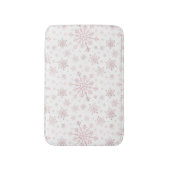 roze kerstsnowflakes op winterwit badmat (Voorkant Verticaal)
