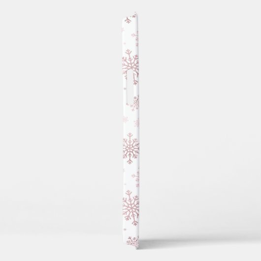  roze kerstsnowflakes op winterwit Case-Mate iPhone case (Achterkant / Rechts)
