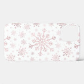  roze kerstsnowflakes op winterwit Case-Mate iPhone case (Achterkant (horizontaal))