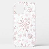  roze kerstsnowflakes op winterwit Case-Mate iPhone case (Achterkant)