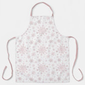  roze kerstsnowflakes op winterwit   schort (Voorkant)