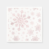 roze kerstsnowflakes op winterwit servet (Voorkant)