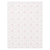 roze kerstsnowflakes op winterwit tafelkleed (Voorkant)