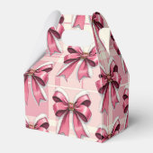 Roze Kerstspel Santa Bows Bedankdoosjes (Achterkant)