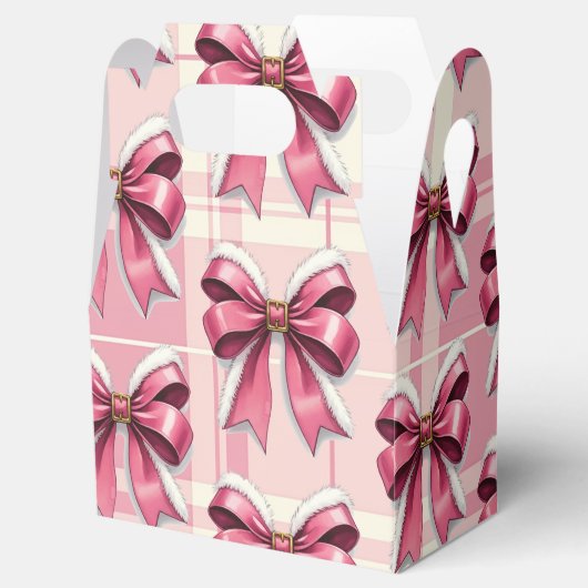 Roze Kerstspel Santa Bows Bedankdoosjes (Geopend)