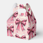 Roze Kerstspel Santa Bows Bedankdoosjes (Voorkant Zijde)