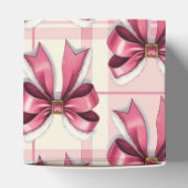 Roze Kerstspel Santa Bows Bedankdoosjes (Bovenkant)