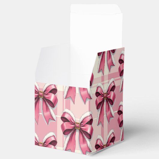Roze Kerstspel Santa Bows Bedankdoosjes (Geopend)