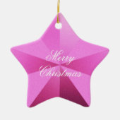 Roze kerstStar-Ornament  Keramisch Ornament (Voorkant)