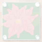 Roze Kerstster Glazen Onderzetter (Achterkant)