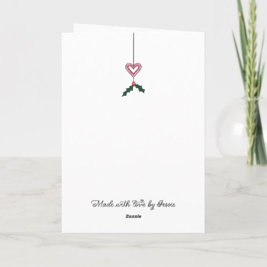 Roze Kerstster Wreath Kaart (Achterkant)