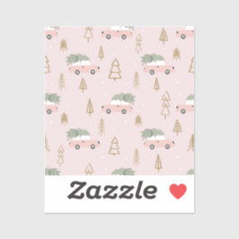 Roze Kerststickers Sticker