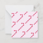 Roze Kerststok Happy Holidays Prettig Alles Notitiekaartje (Achterkant)