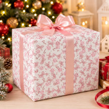 Roze Kerststok Wrappings Papier