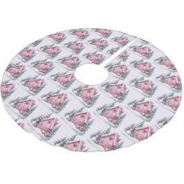 Roze kerststol decoratie kerstboom rok