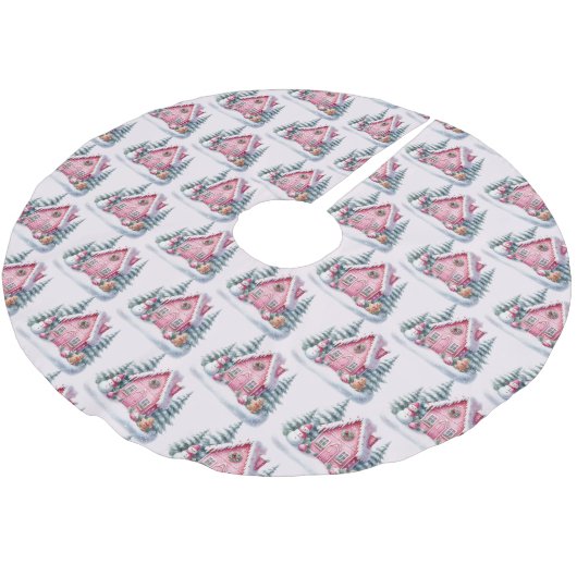 Roze kerststol decoratie kerstboom rok (Gekanteld)