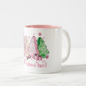 Roze Kersttaarten Mok Oh Kerstboom (Voorkant rechts)