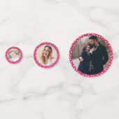 Roze Kersttafel Decor Aangepaste Foto Confetti (Voorkanten)