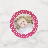 Roze Kersttafel Decor Aangepaste Foto Confetti (Kleine voorkant)