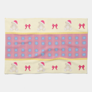 Roze kerstteddy Kitchen Towel Theedoek