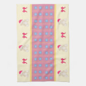 Roze kerstteddy Kitchen Towel Theedoek (Verticaal)