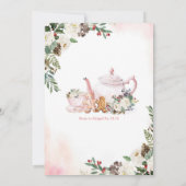 Roze kerstthee voor twee winterverjaardagen kaart (Achterkant)