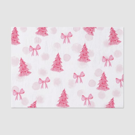 Roze kersttissuepapier tissuepapier (Voorkant)