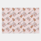 roze kersttrio inpakpapier vel (Voorkant 3)