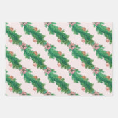 roze kersttrio inpakpapier vel (Voorkant 2)