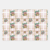 roze kersttrio inpakpapier vel (Voorkant)