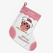 Roze Kerstuil Grote Kerstsok (Voorkant (Hangend))