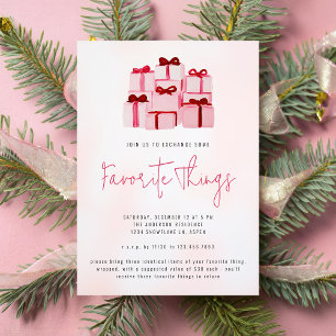 Roze Kerstvakantie Favoriete Dingen Feest Kaart