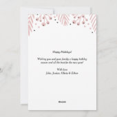 Roze kerstvakantie Kaart (Achterkant)