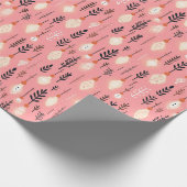 roze kerstverlichting inpakpapier (Hoek)