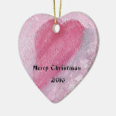 Roze kerstversiering C30 met hart Keramisch Ornament (Links)