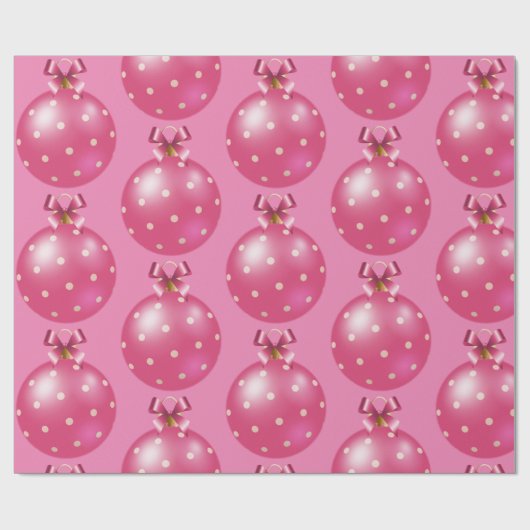 Roze kerstversiering cadeaupapier (Vlak)