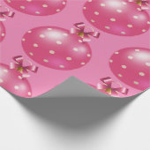 Roze kerstversiering cadeaupapier (Hoek)