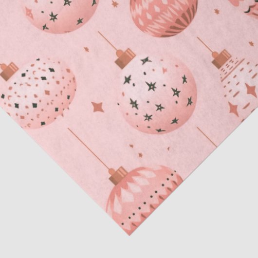 Roze kerstversiering en sterren kerst tissuepapier (Detail)