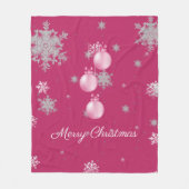 Roze kerstversiering Fleece Blanket (Voorkant)