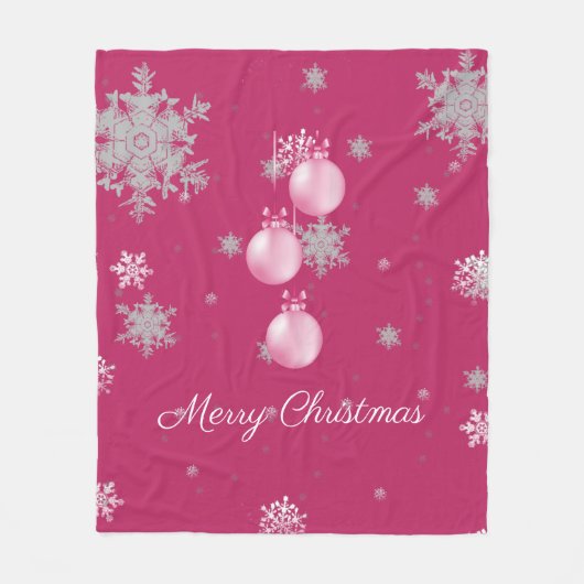 Roze kerstversiering Fleece Blanket (Voorkant)