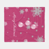 Roze kerstversiering Fleece Blanket (Voorkant (Horizontaal))