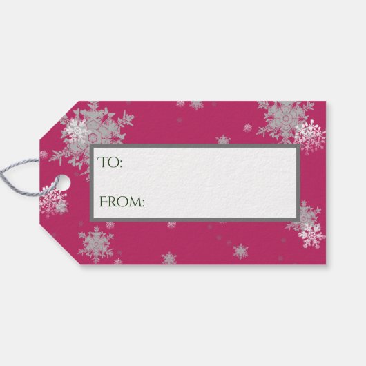 Roze kerstversiering Gift Label Cadeaulabel (Achterkant Horizontaal)