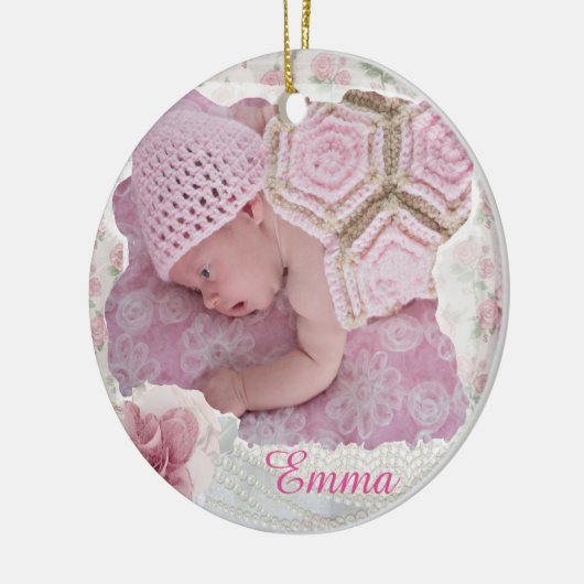  roze kerstversiering in Floral Keramisch Ornament (Links)
