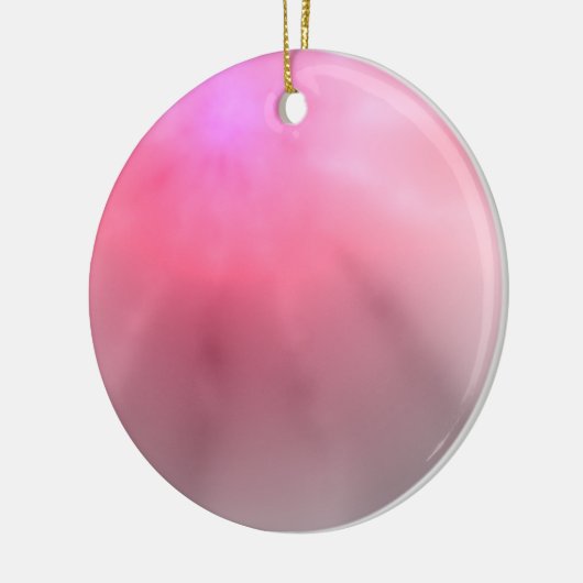Roze kerstversiering keramisch ornament (Links)