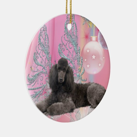 Roze kerstversiering keramisch ornament (Rechts)