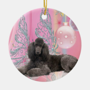 Roze kerstversiering keramisch ornament
